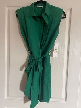 NWT Calvin Klein Emerald Green Sleeveless romper